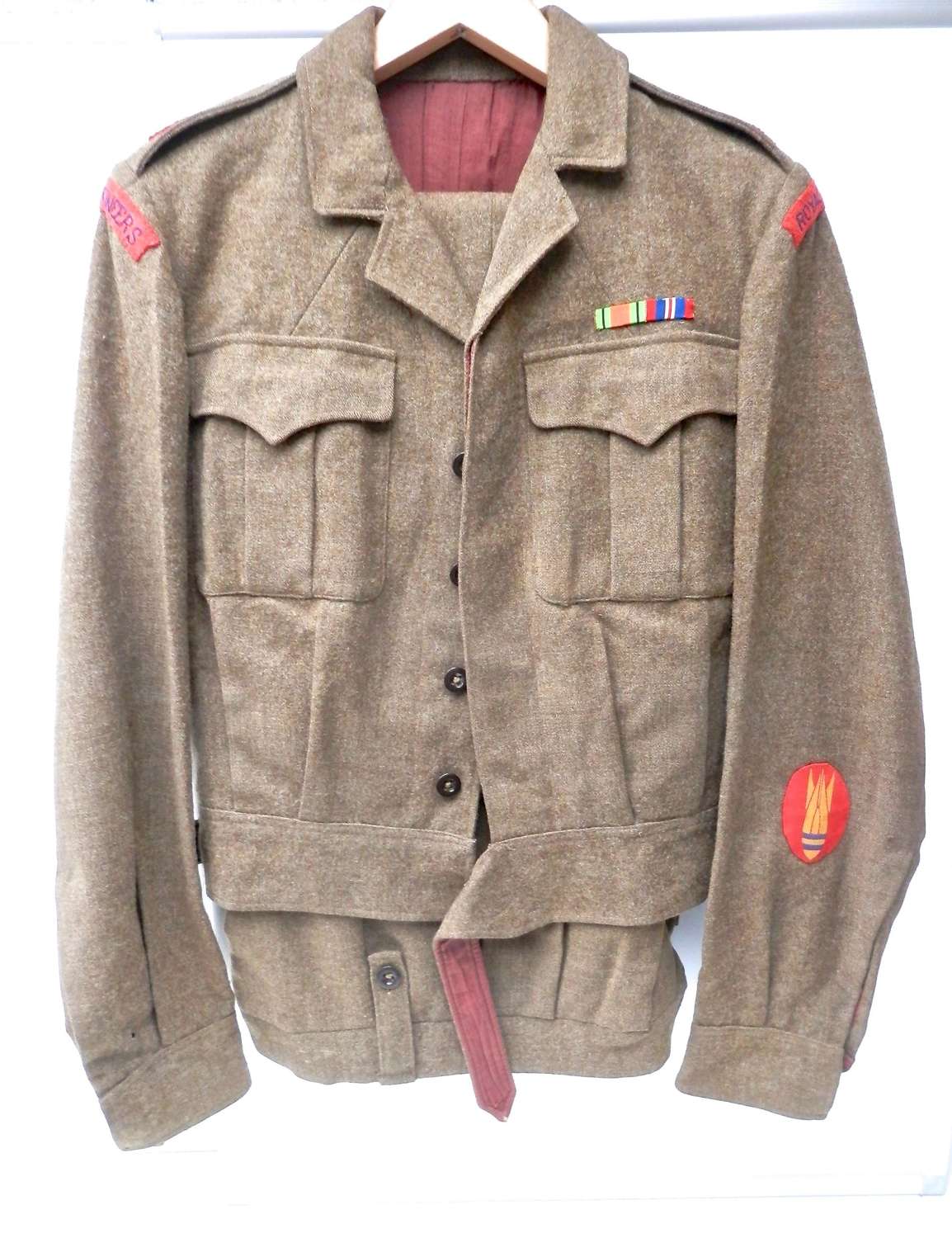 WW2 bomb disposal officer's battle dress uniform