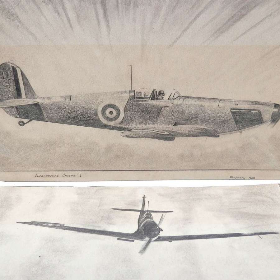 Original wartime drawings of a Spitfire