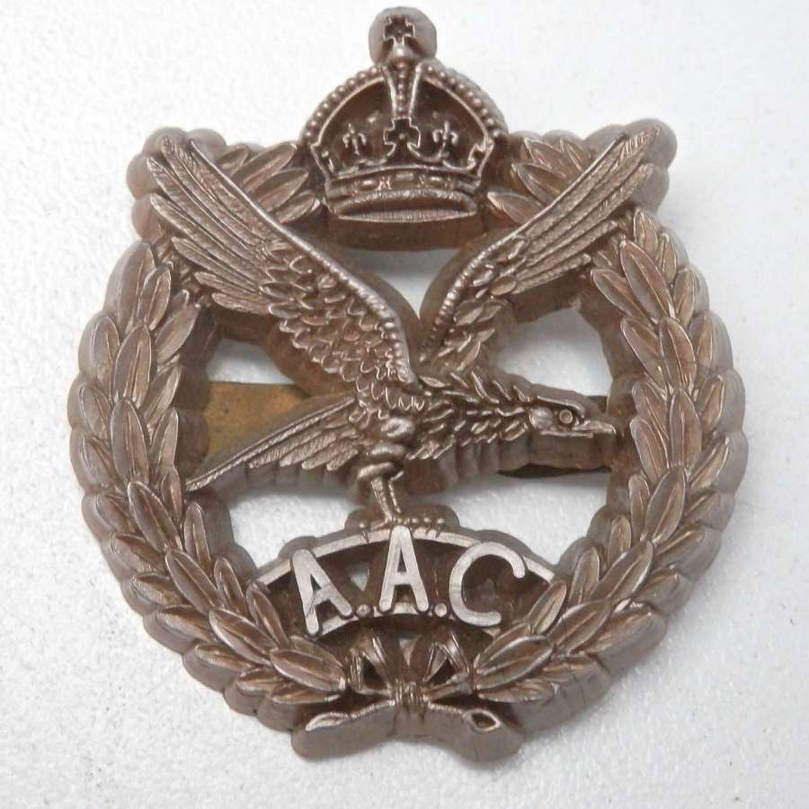 WW2 army air corps plastic cap badge