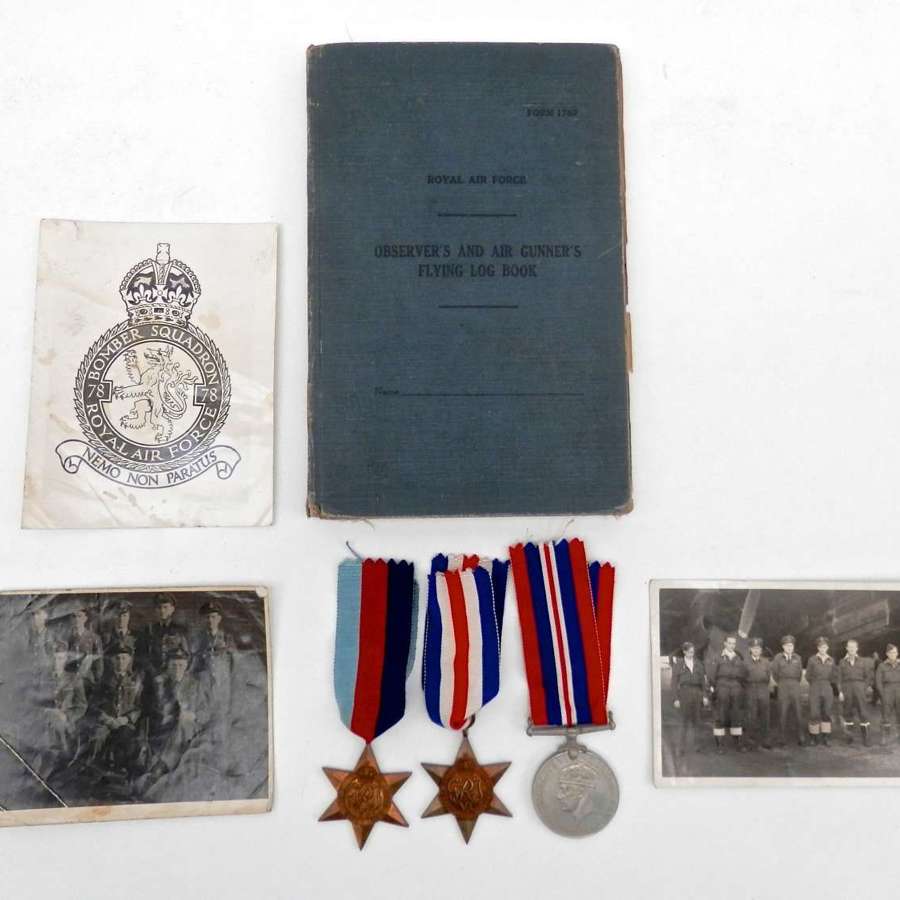 RAF Halifax air gunner full tour log book and medal group