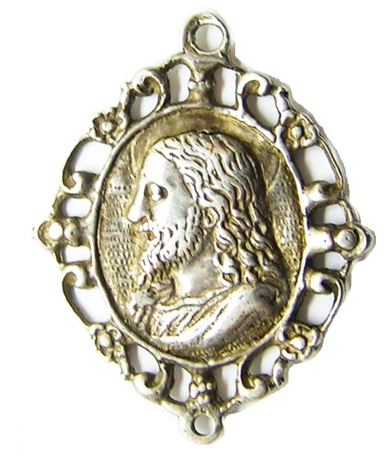 Renaissance silver devotional amulet of Christ and the Madonna