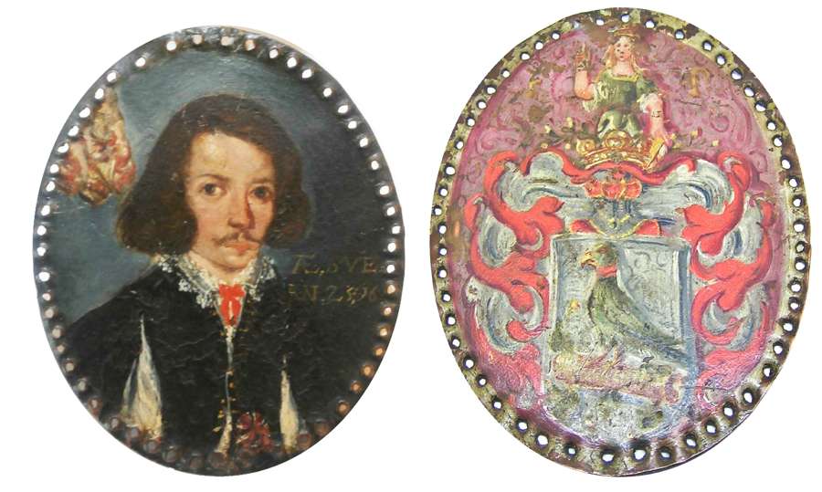 Portrait miniature of a Jacobean gentleman oil on copper