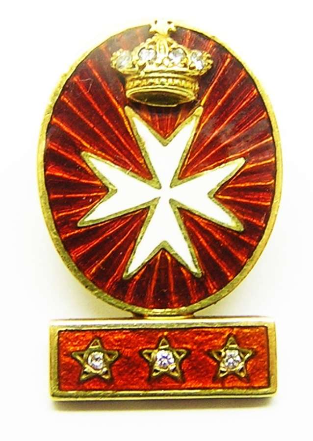 18k gold lapel badge of the Knights of Malta by Renato Cipullo