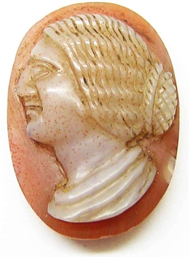 Ancient Roman Hardstone Sardonyx Cameo of Empress Julia Domna