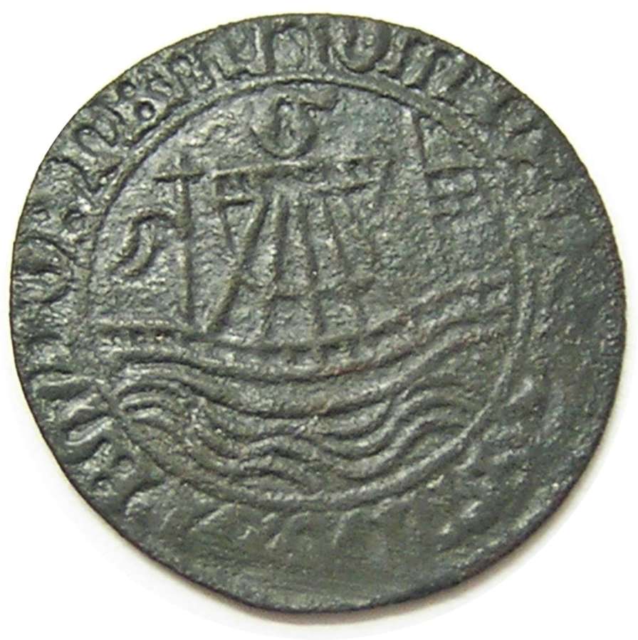 Medieval Nuremburg "Ship-penny" Jetton  Reckoning Counter