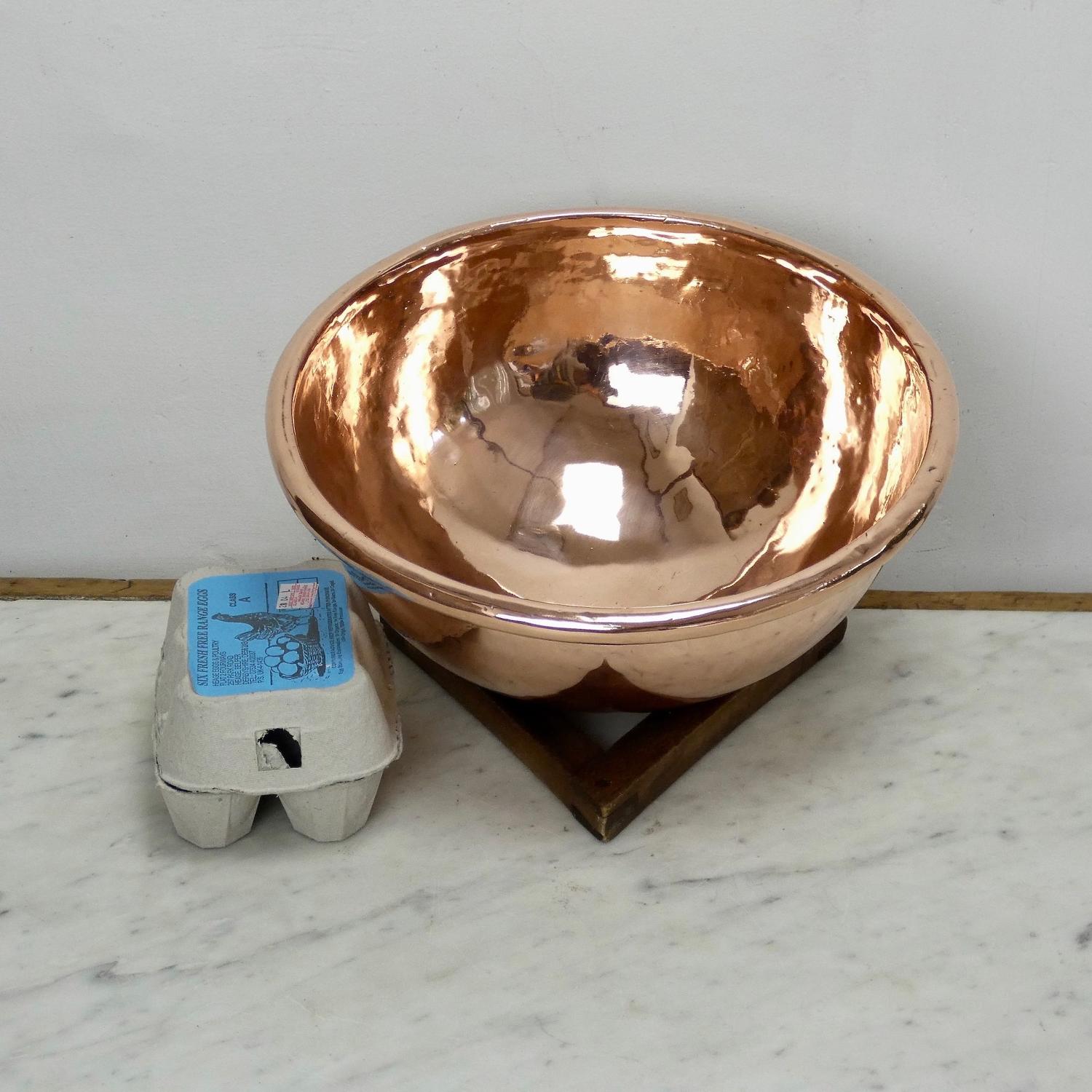 Small French copper egg bowl