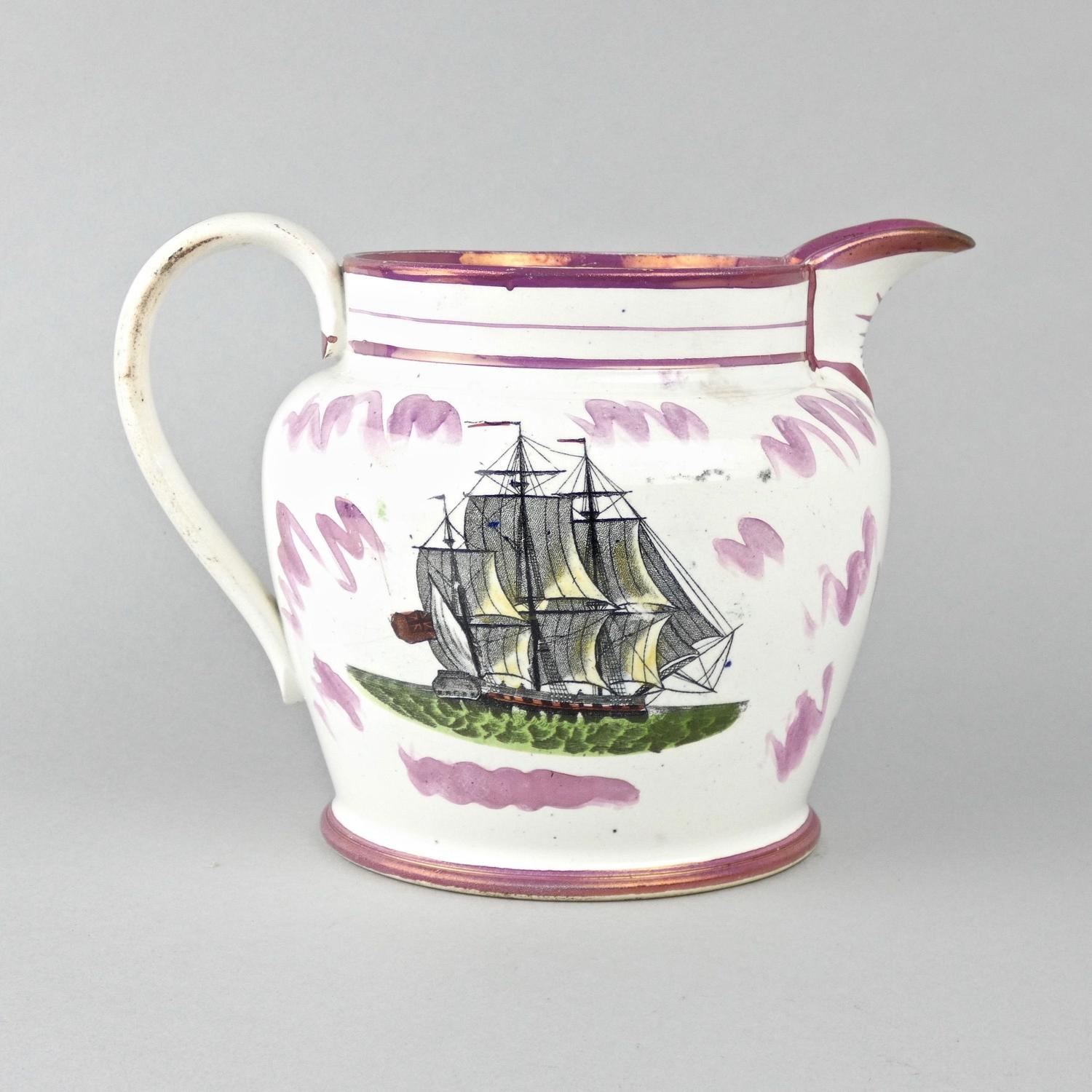'Sailors Farewell' Sunderland lustre jug.