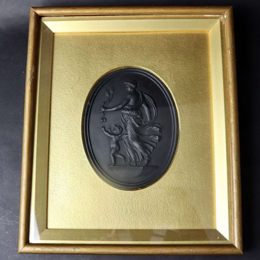 Pair of Wedgwood Basalt Plaques, "Night and Day"