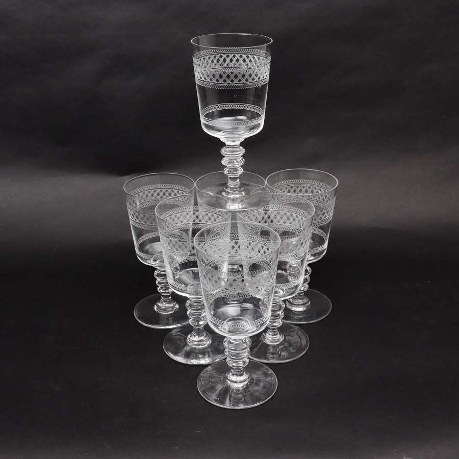 Set of 7 Baccarat Crystal Water Glasses