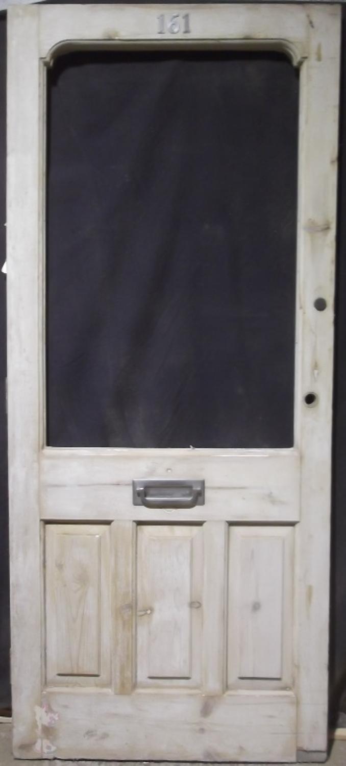 DE0135 EDWARDIAN PANELLED PINE FRONT DOOR FOR GLAZING