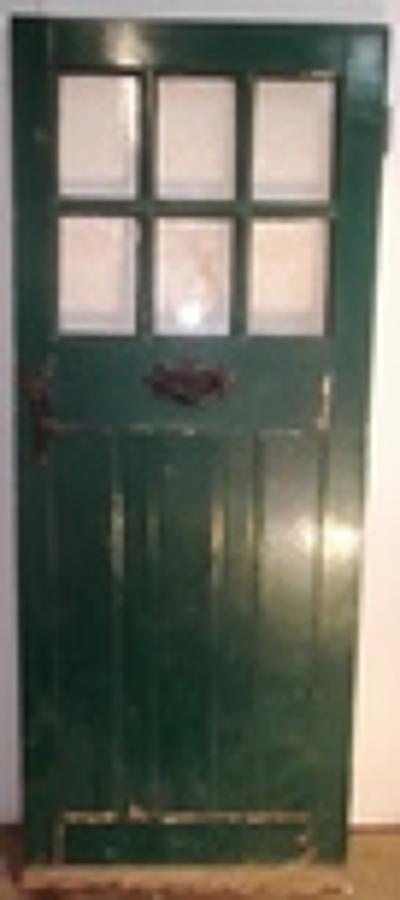 DE0432 An Edwardian Pine Front Door with 6 Glazed Panels