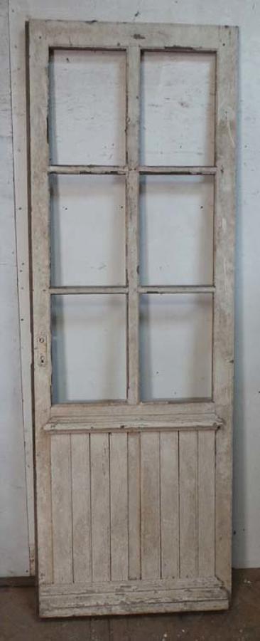 DI0596 A VICTORIAN FRENCH PINE DOOR FOR GLAZING