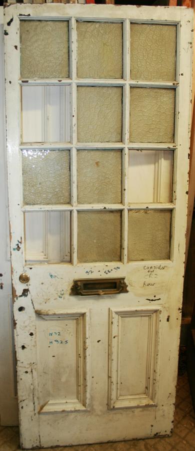 DE0751 A Late Victorian Pine Front Door with Gunstock details