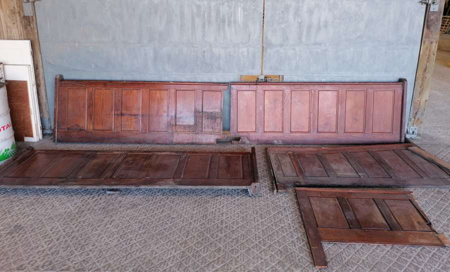 M1416 RECLAIMED PITCH PINE CHURCH FRONTALS 75 SQ FT APPROX
