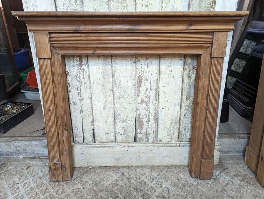 FS0319 A RECLAIMED PINE REEDED FIRE SURROUND