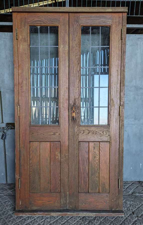 DP0502 PAIR OF RECLAIMED OAK EXTERNAL DOUBLE GLAZED DOORS AND FRAME