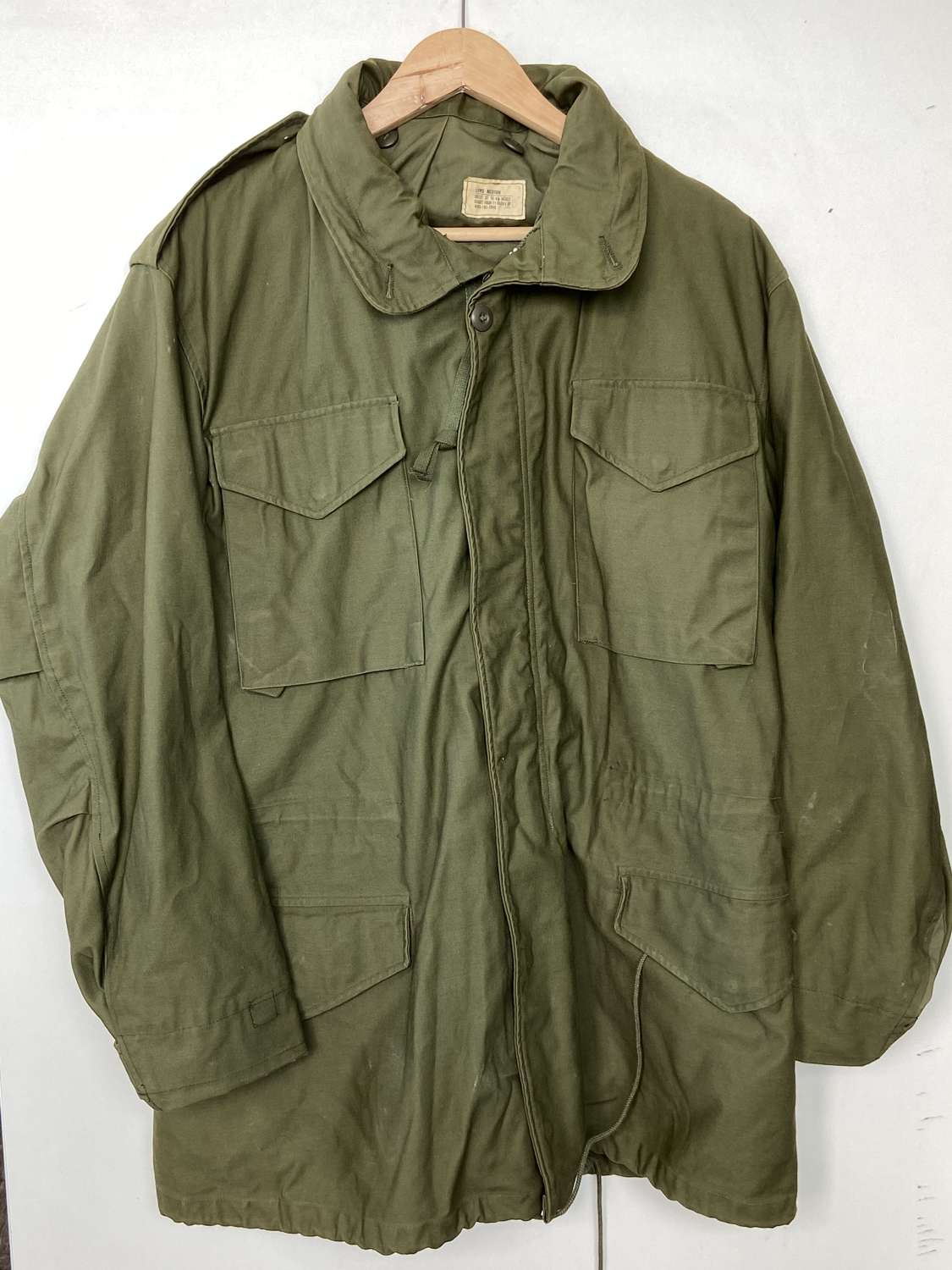 M-65 Field Coat With Hood Medium Sized Nylon Cotton Vietnam era