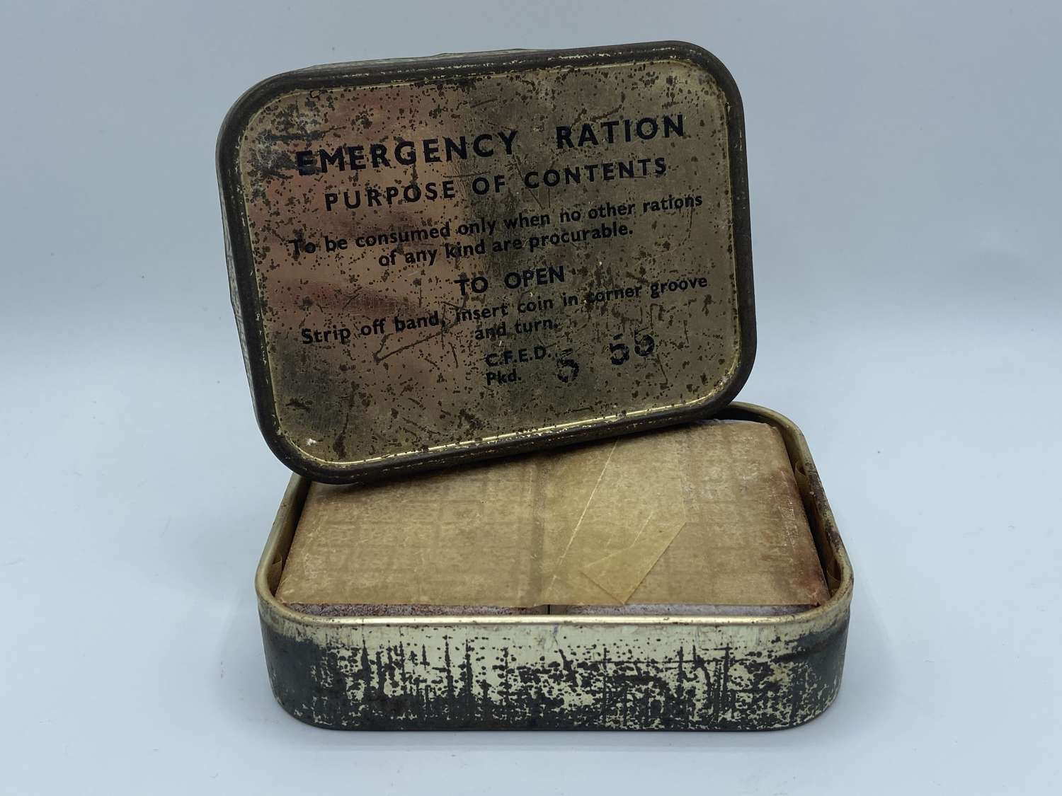 1955 Dated British Army Emergency Ration & Contents Cyprus Emergency