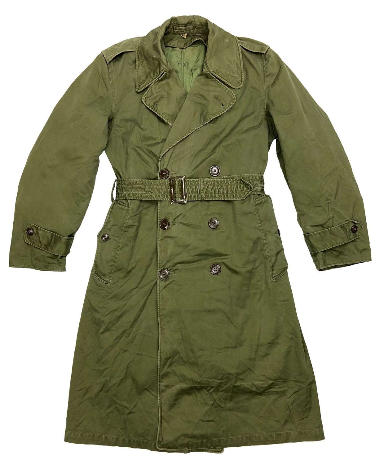 Original 1958 Dated US Army O.G 107 Raincoat - Size Regular Small