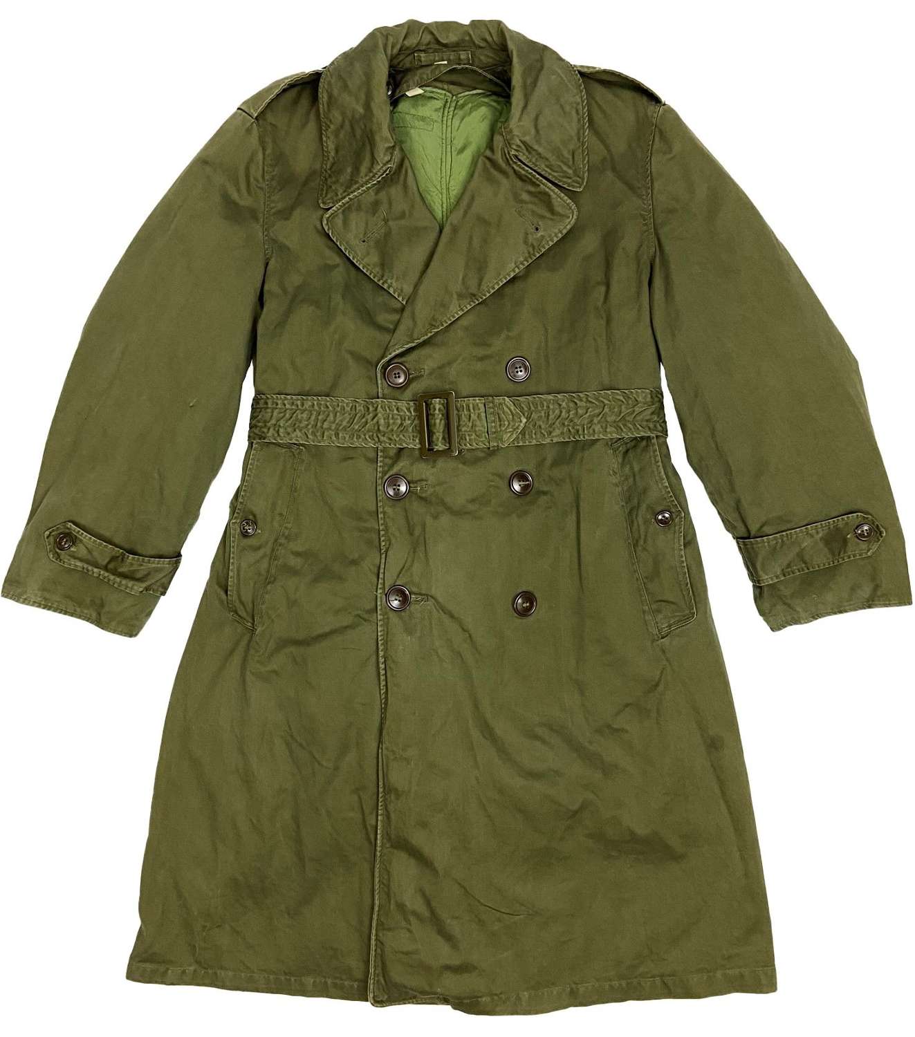 Original 1952 Patten US Army O.G 107 Raincoat - Size Short Medium