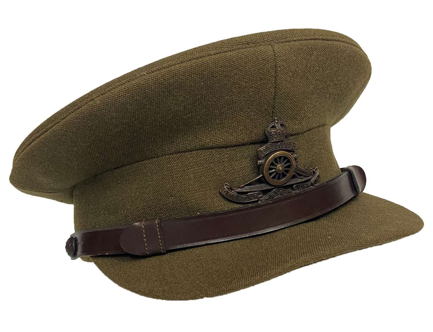Original WW2 British Army Officers Peaked Cap - Royal Artillery