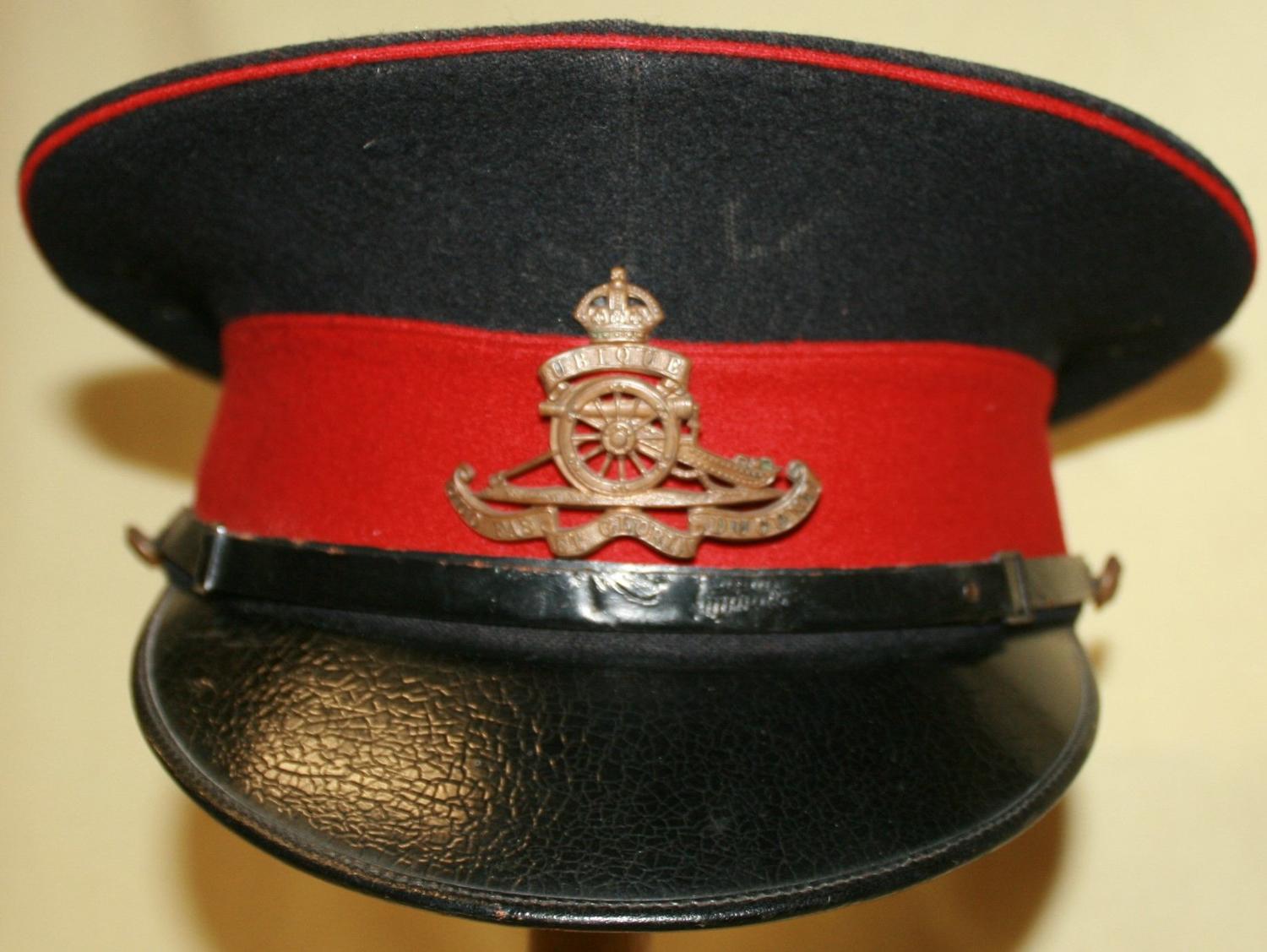 A INTER WAR RA WARRANT OFFICERS PEAKED CAP