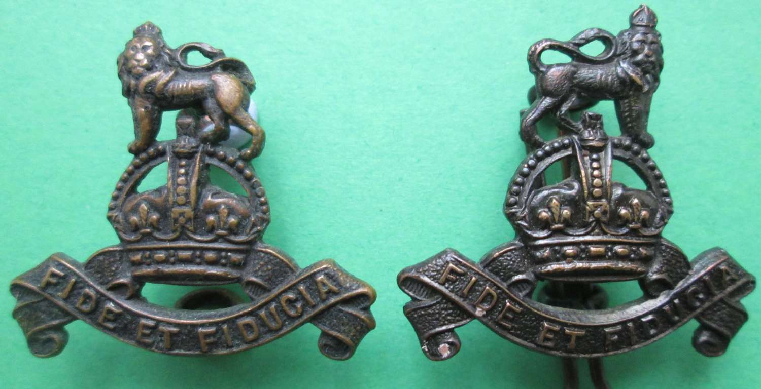 OFFICER'S BRONZE ARMY PAY CORPS COLLAR DOGS