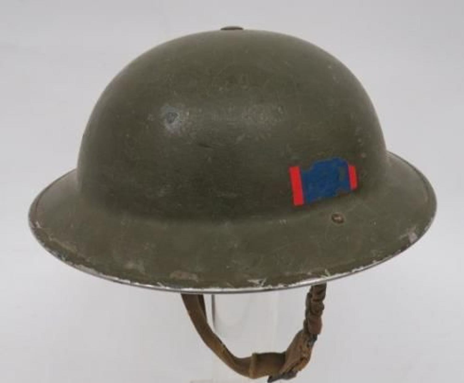 1940 Dated Regimentally Flashed Steel Helmet