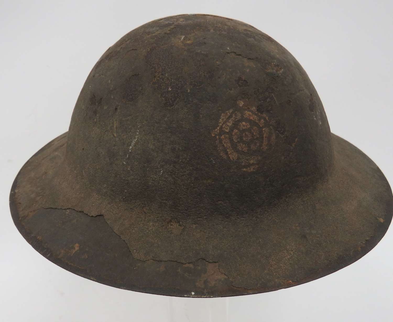 Rare WW1 49th (W.Riding) Divisional Formation Badged Helmet