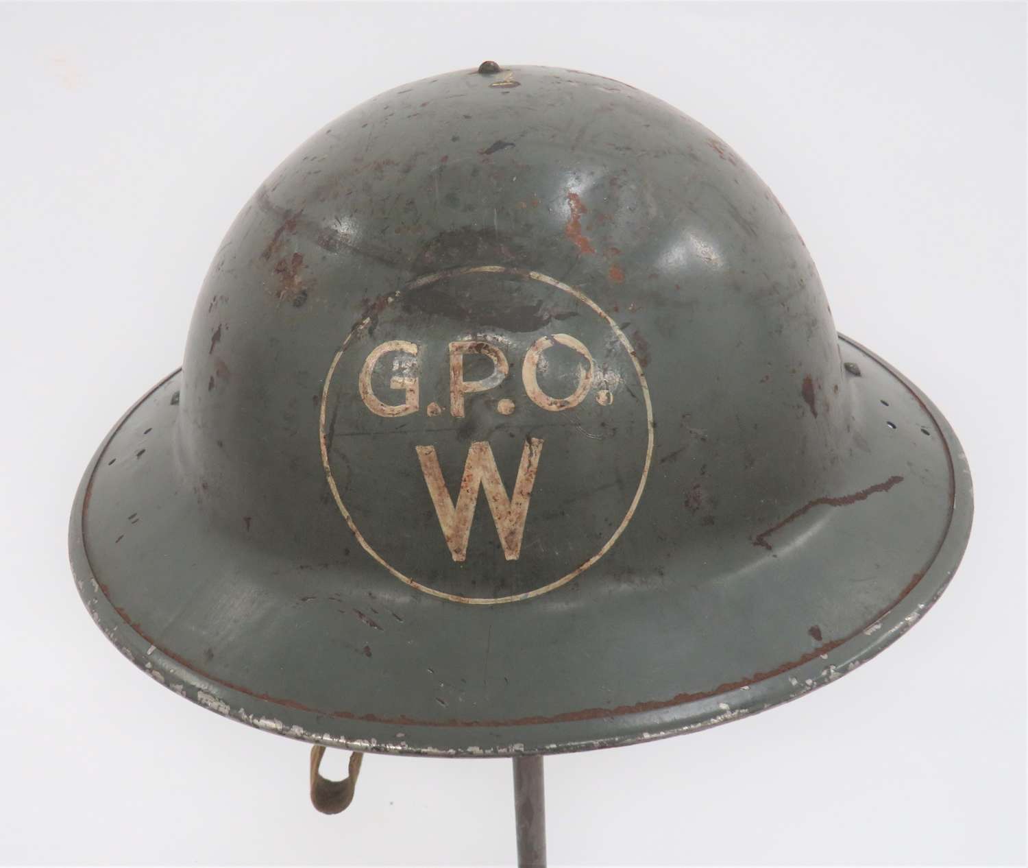 Rare WW2 .G.P.O .Wardens 1940 Dated Steel Helmet
