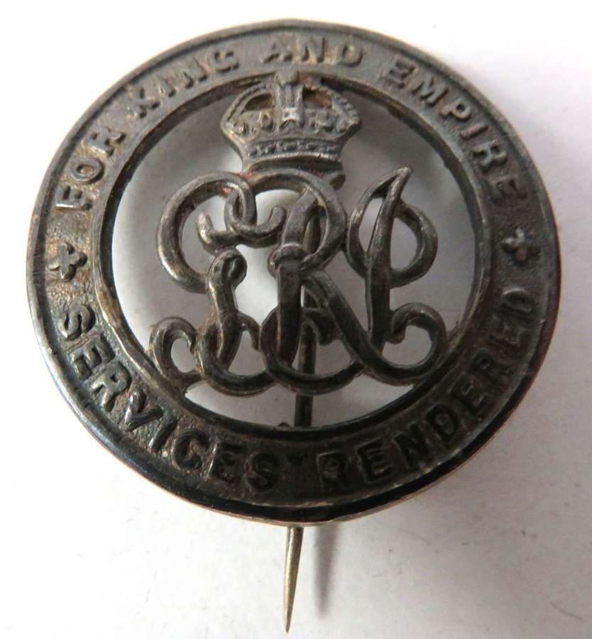 WW1 Services Rendered Lapel Badge Machine Gun Corps