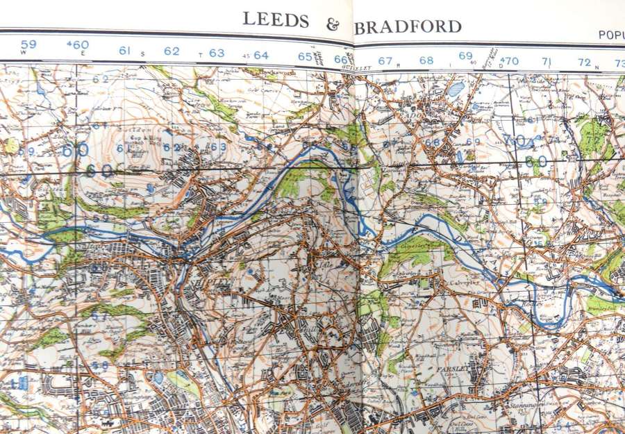 WW2 British Military Map of Leeds and Bradford