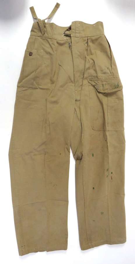 Rare Khaki Drill Tropical Issue Battledress Trousers Dated 1943