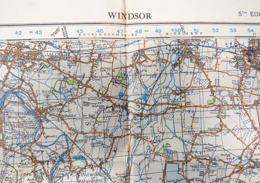 WW2 British Military Map of Windsor