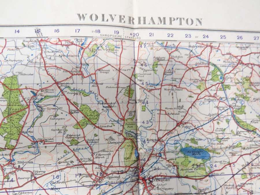 WW2 British Military Map of Wolverhampton