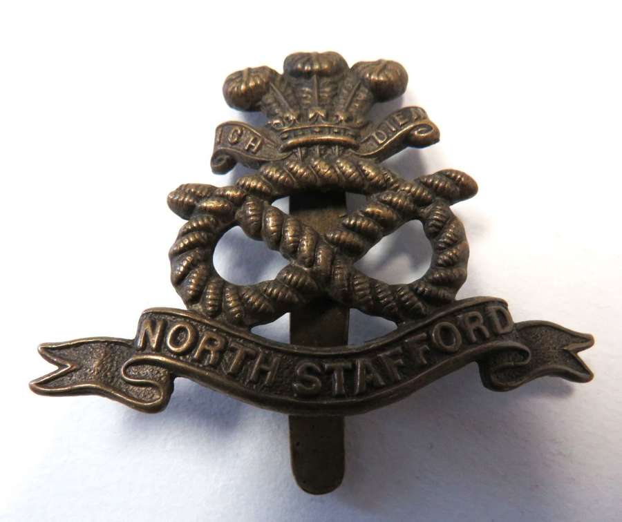 WW1 Economy Pattern North Staffordshire Cap Badge