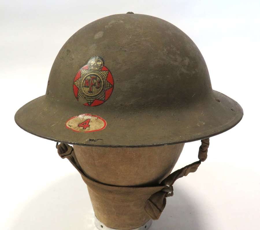 Early War 1939 Dated Mk2 Steel Helmet with "N.F.S 4" Leeds District