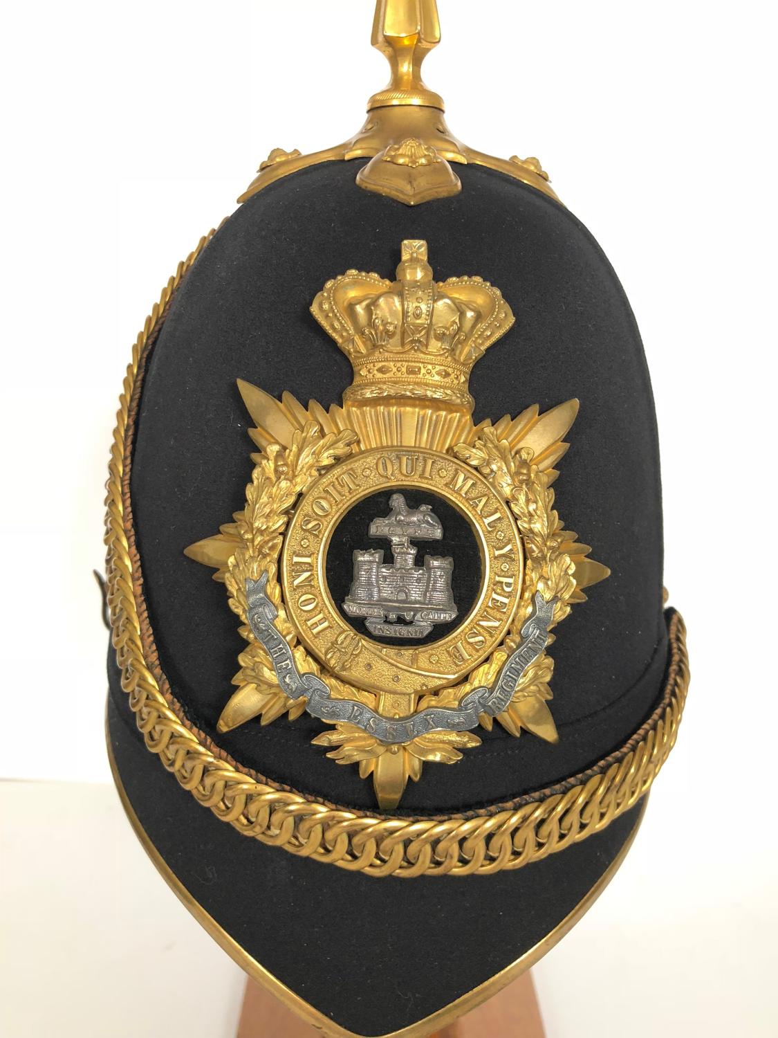 Victorian Essex Regiment Officer’s Home Service Pattern Helmet.