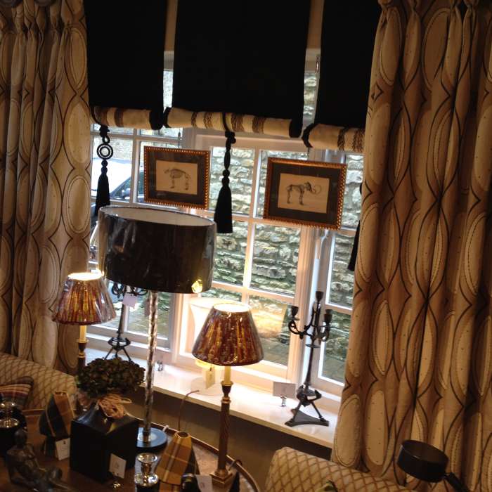 Curtains and Horse Hair Blinds for the Stow Showroom