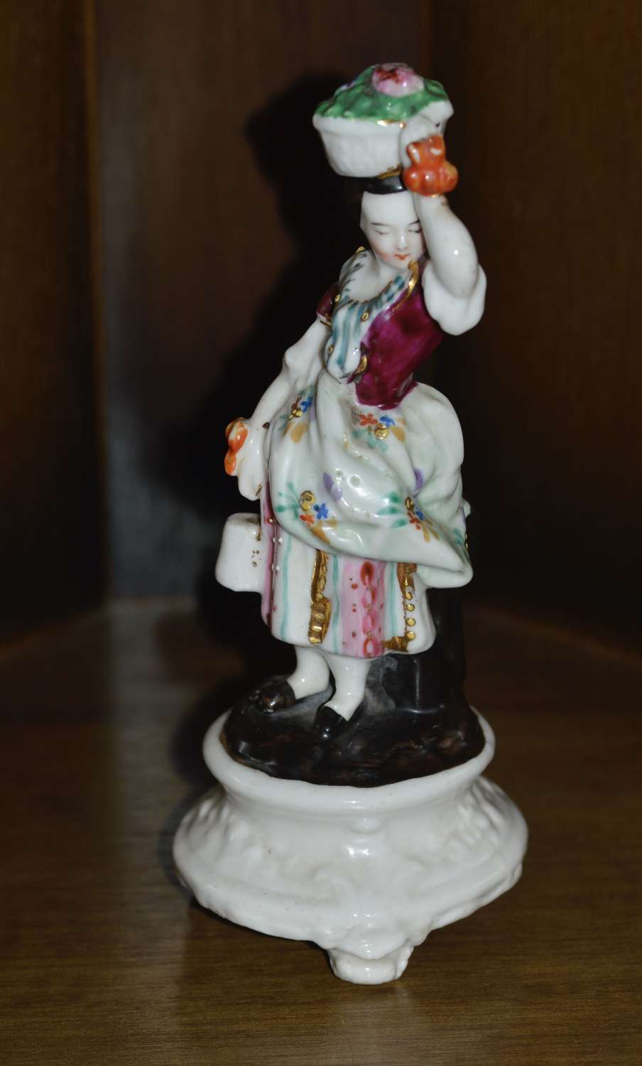 Early 19th Century Hard-Paste Hand-Painted German Porcelain Figurine