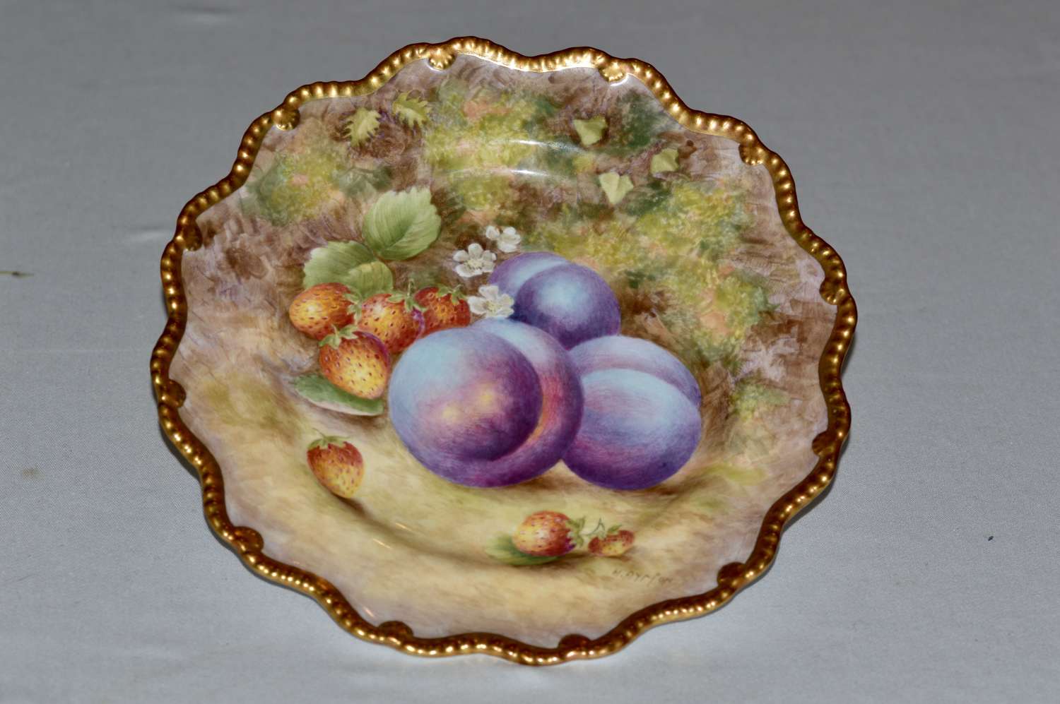 1949 Royal Worcester Hand Painted Plate Signed H Ayrton