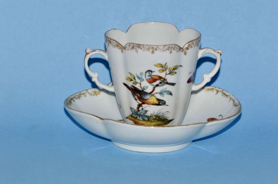 19th Century Helena Wolfsohn Hot Chocolate Cup and Saucer