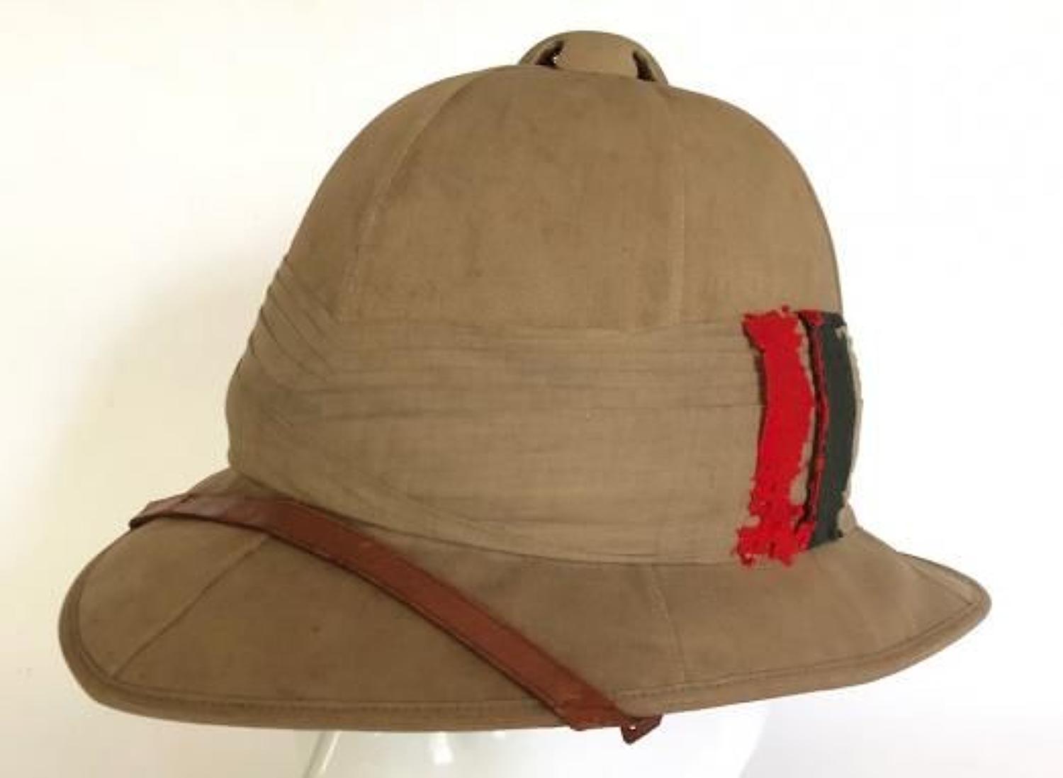 WW1 Interwar  Period Wolseley Pattern Sun Helmet Singapore