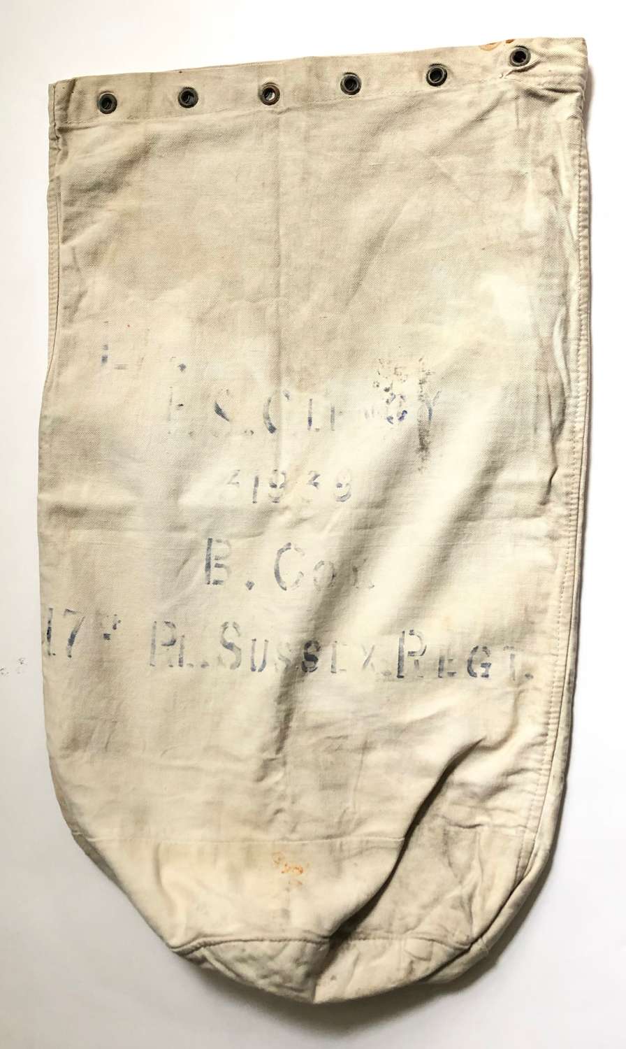 WW1 1918 Royal Sussex Regiment Kit Bag.