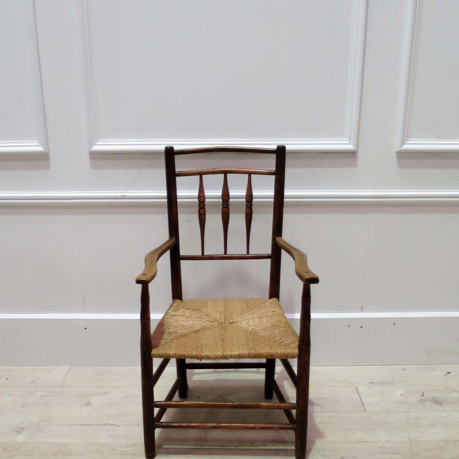 19th century Rush Seated Provencal Armchair