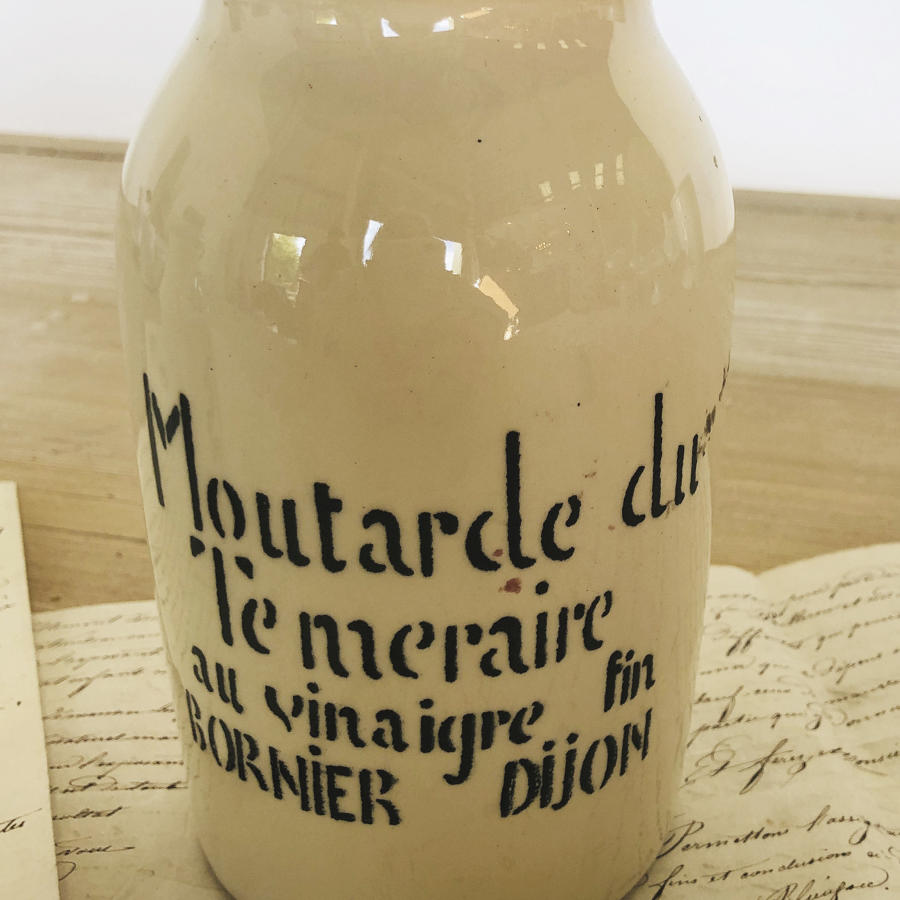 Cream French Mustard Jar from Dijon - circa 1940