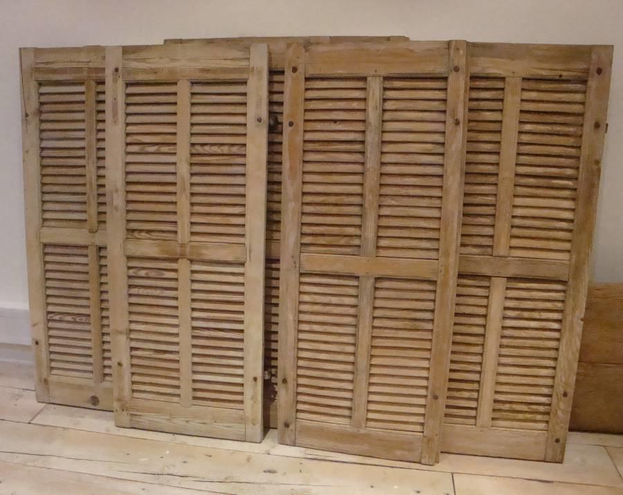 A Set of 4 19th Century Antique Pine Shutters