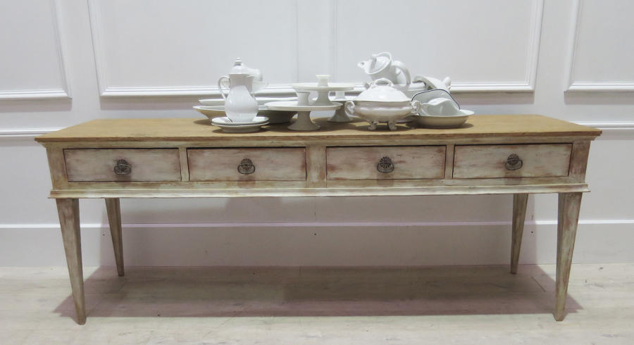 French late 19th century White Console Table