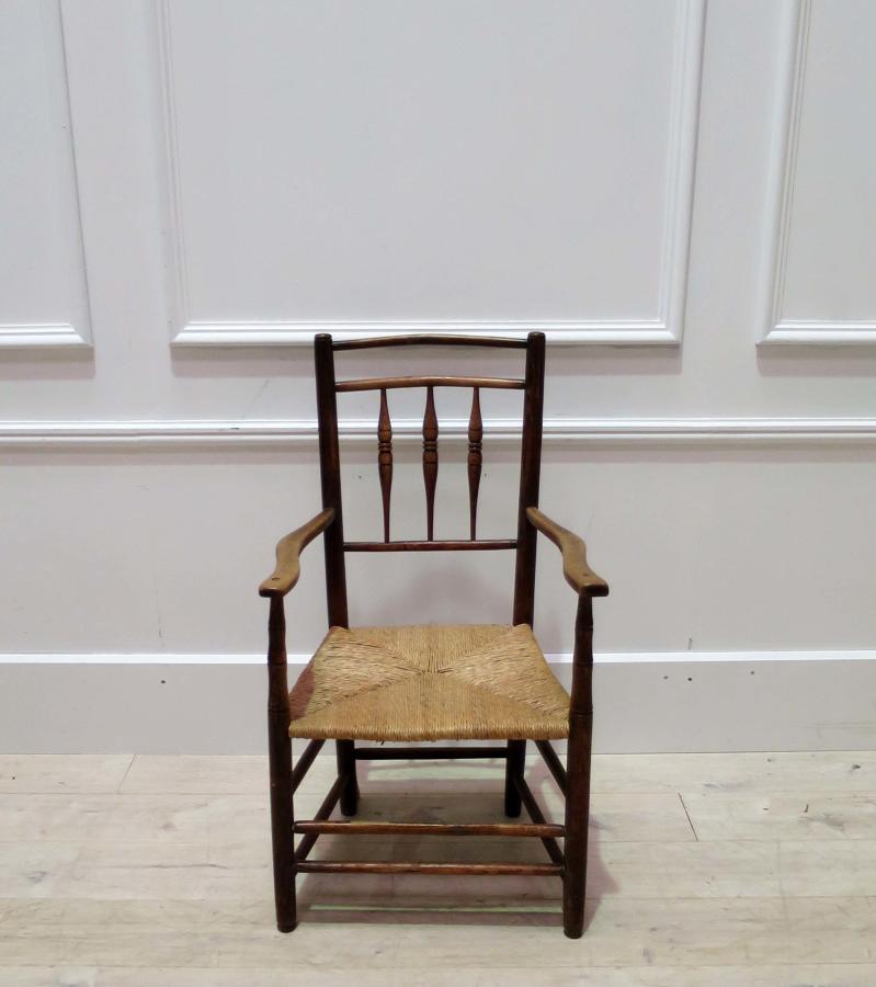 19th century Rush Seated Provencal Armchair
