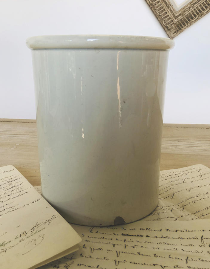 French White glazed Jar - circa 1920